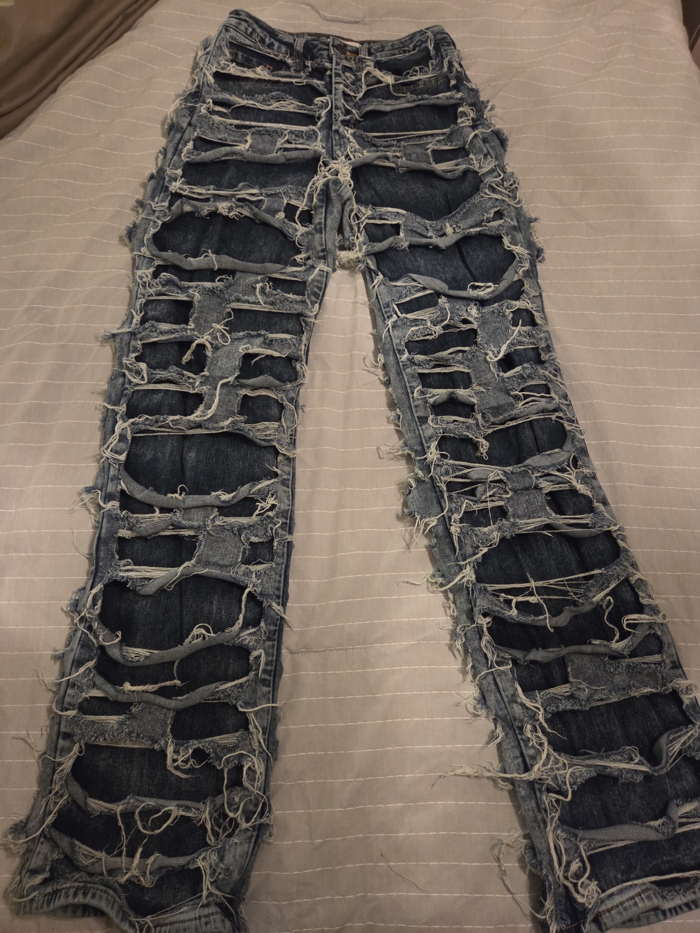 Aphrodite Distressed Ripped Blue Denim Jeans